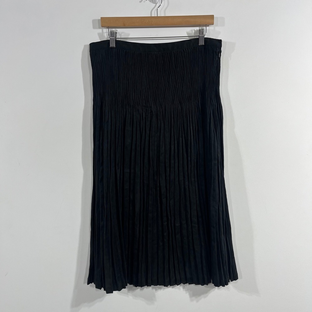 Coldwater Creek Lagenlook Pleated Midi Skirt Size PL Event Formal Office Chic